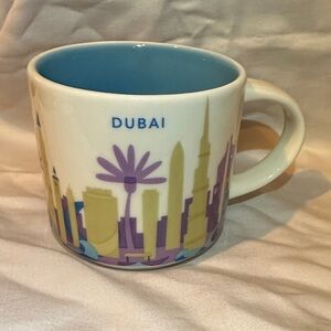 Starbucks Dubai Mug with Purple, Yellow, and Blue Design